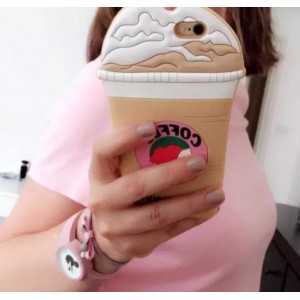 Carcasa TPU goma pl&aacute;stica formas moderno de helado caf&eacute; para iphone 6s, 6 plus
