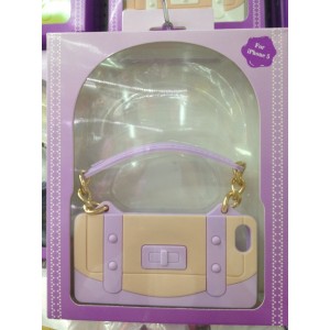 Carcasa sil&iacute;cea con estilo de bolso  para Apple iPhone 5（Rosa）