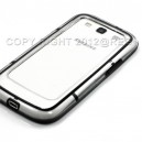 Carcasa cubierta de marco lateral de TPU Bumper para Samsung Galaxy S3 SIII 3 i9300（Negro/Transparente）