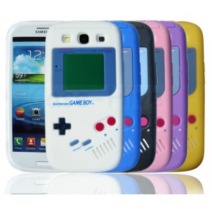 Carcasa Cubierta Sil&iacute;cea RETRO VINTAGE para SAMSUNG GALAXY I9300 S3 "NINTENDO GAMEBOY"