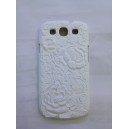3D Flor blanca Carcasa cubierta de dorso para i9300 i 9300 Samsung Galaxy S3 III X0AA