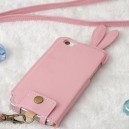 Japoneses orejas de conejo originales preciosa cuero ligero cordón cáscara del teléfono de iPhone5/5S